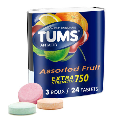 Advil Liqui-Gels minis 200mg Ibuprofen Pain Reliever Capsules and TUMS Fruit Antacid Chewable Tablets Heartburn Relief - Maple Wellness Supplements