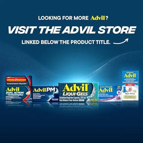Advil Liqui-Gels Minis Pain Reliever and Fever Reducer, Pain Medicine for Adults with Ibuprofen 200mg for Pain Relief - 160 Liquid Filled Capsules - Maple Wellness Supplements
