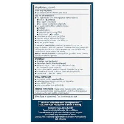 Advil Liqui-Gels Pain Reliever and Fever Reducer, Pain Medicine for Adults with Ibuprofen 200mg for Headache, Backache, Menstrual Pain and Joint Pain Relief - 180 Liquid Filled Capsules - Maple Wellness Supplements