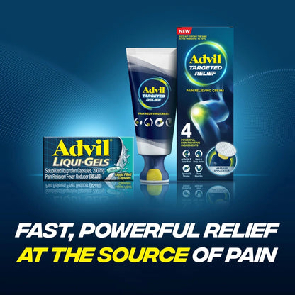 Advil Liqui-Gels Pain Reliever and Fever Reducer, Pain Medicine for Adults with Ibuprofen 200mg for Headache, Backache, Menstrual Pain and Joint Pain Relief - 180 Liquid Filled Capsules - Maple Wellness Supplements