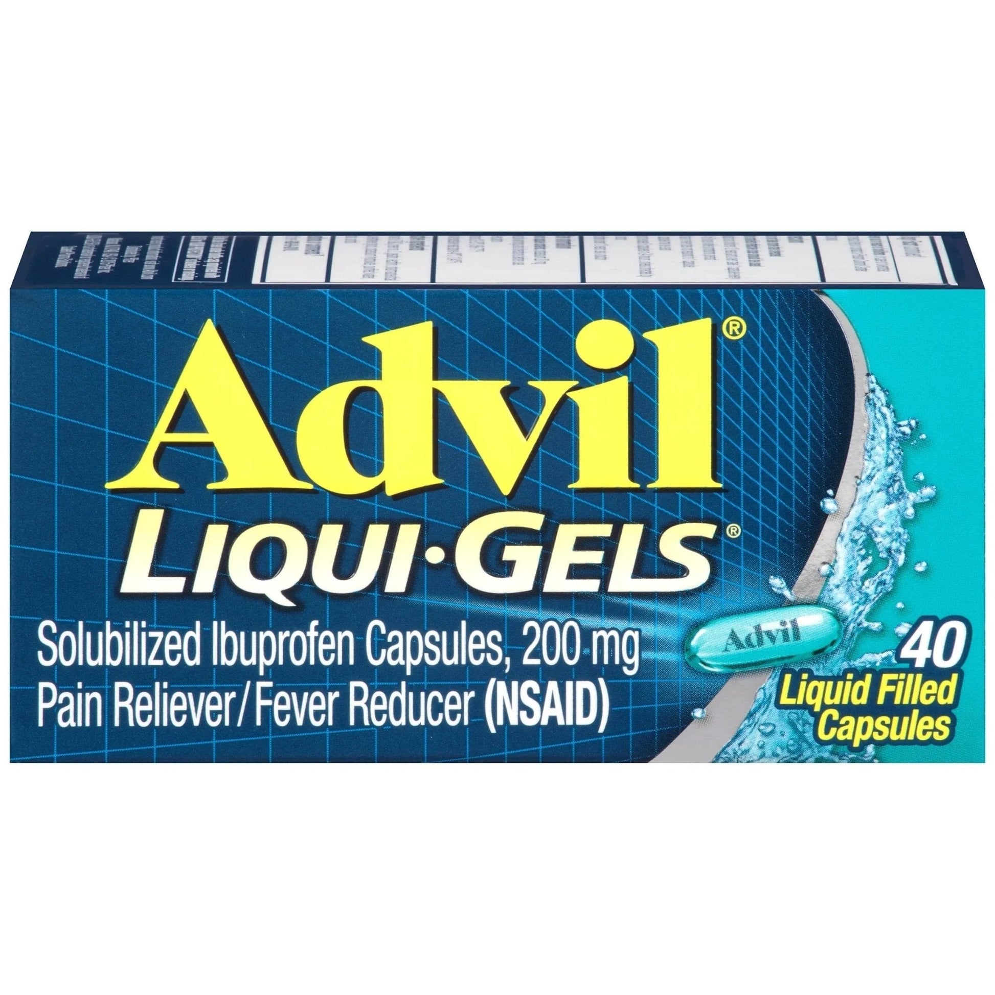 Advil Liqui-Gels Pain Reliever And Fever Reducer, Pain Medicine For Adults With Ibuprofen 200mg For Headache, Backache, Menstrual Pain And Joint Pain Relief - 40 Liquid Filled Capsules - Maple Wellness Supplements