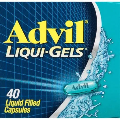 Advil Liqui-Gels Pain Reliever And Fever Reducer, Pain Medicine For Adults With Ibuprofen 200mg For Headache, Backache, Menstrual Pain And Joint Pain Relief - 40 Liquid Filled Capsules - Maple Wellness Supplements