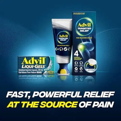 Advil Liqui-Gels Pain Reliever And Fever Reducer, Pain Medicine For Adults With Ibuprofen 200mg For Headache, Backache, Menstrual Pain And Joint Pain Relief - 40 Liquid Filled Capsules - Maple Wellness Supplements