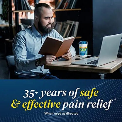 Advil Liqui-Gels Pain Reliever and Fever Reducer, Pain Medicine for Adults with Ibuprofen 200mg for Headache, Backache, Menstrual Pain and Joint Pain Relief - 50x2 Liquid Filled Capsules - Maple Wellness Supplements