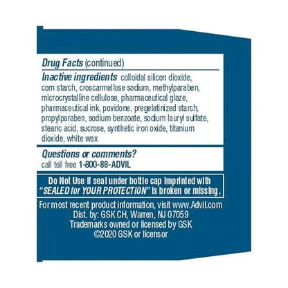 Advil Pain Reliever and Fever Reducer, Ibuprofen 200mg for Pain Relief - 50 Coated Tablets - Maple Wellness Supplements