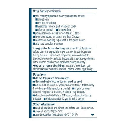 Advil Pain Reliever and Fever Reducer, Ibuprofen 200mg for Pain Relief - 50 Coated Tablets - Maple Wellness Supplements