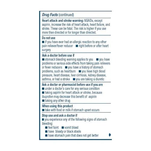 Advil Pain Reliever and Fever Reducer, Ibuprofen 200mg for Pain Relief - 50 Coated Tablets - Maple Wellness Supplements