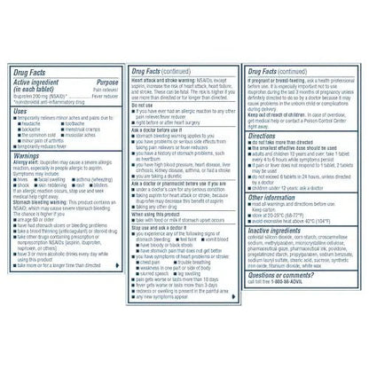Advil Pain Reliever and Fever Reducer, Pain Relief Medicine with Ibuprofen 200mg for Headache, Backache, Menstrual Pain and Joint Pain Relief - 100 Coated Tablets - Maple Wellness Supplements