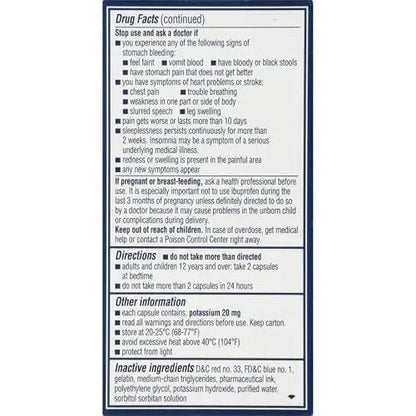 Advil PM Liqui-Gels Pain Reliever and Nighttime Sleep Aid, Pain Medicine with Ibuprofen for Pain Relief and Diphenhydramine HCL for a Sleep Aid - 40 Liquid Filled Capsules - Back to College - Maple Wellness Supplements