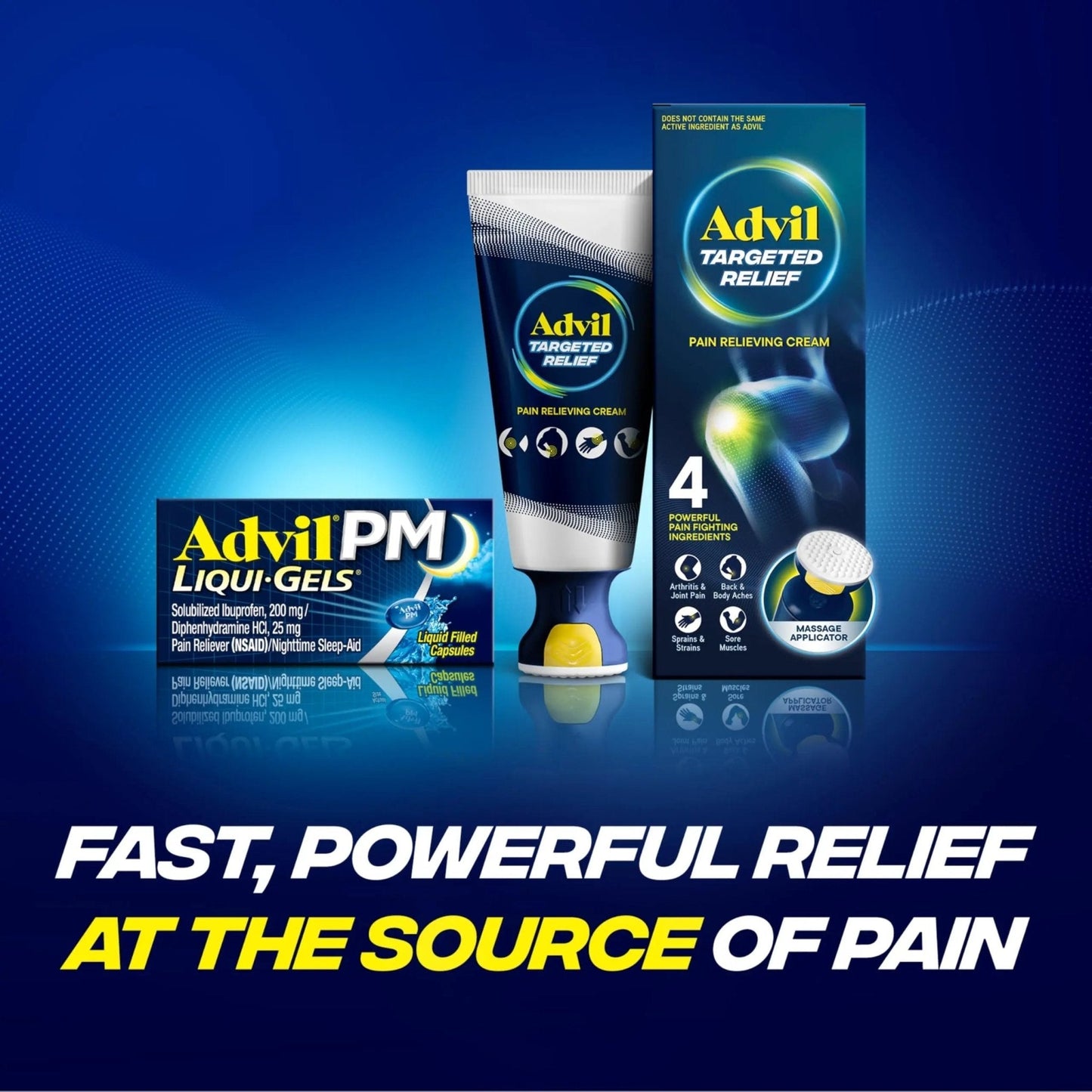 Advil PM Liqui-Gels Pain Reliever and Nighttime Sleep Aid, Pain Medicine with Ibuprofen for Pain Relief and Diphenhydramine HCL for a Sleep Aid - 80 Liquid Filled Capsules - Back to College - Maple Wellness Supplements