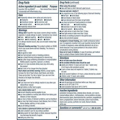 Advil PM Pain Reliever and Nighttime Sleep Aid, Ibuprofen for Pain Relief and Diphenhydramine Citrate for a Sleep Aid - 120 Coated Caplets and Pain Reliever and Fever Reducer, 10 Count Tablets - Maple Wellness Supplements