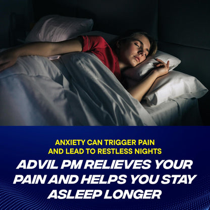 Advil PM Pain Reliever and Nighttime Sleep Aid, Ibuprofen for Pain Relief and Diphenhydramine Citrate for a Sleep Aid - 120 Coated Caplets and Pain Reliever and Fever Reducer, 10 Count Tablets - Maple Wellness Supplements
