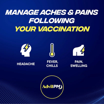 Advil PM Pain Reliever And Nighttime Sleep Aid, Pain Medicine With Ibuprofen For Pain Relief And Diphenhydramine Citrate For A Sleep Aid - 120 Coated Caplets - Maple Wellness Supplements