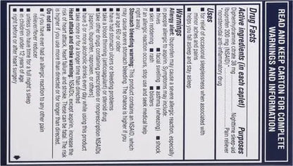 Advil PM Pain Reliever and Nighttime Sleep Aid, Pain Medicine with Ibuprofen for Pain Relief and Diphenhydramine Citrate for A Sleep Aid - 120 Coated Caplets (Pack of 2) - Maple Wellness Supplements