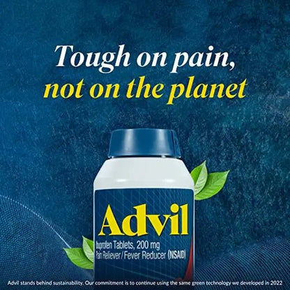 Advil PM Pain Reliever and Nighttime Sleep Aid, Pain Medicine with Ibuprofen for Pain Relief and Diphenhydramine Citrate for A Sleep Aid - 120 Coated Caplets (Pack of 2) - Maple Wellness Supplements