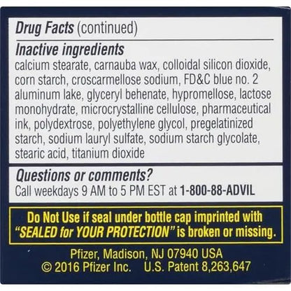 Advil PM Pain Reliever and Nighttime Sleep Aid, Pain Medicine with Ibuprofen for Pain Relief and Diphenhydramine Citrate for a Sleep Aid - 40 Coated Caplets - Maple Wellness Supplements