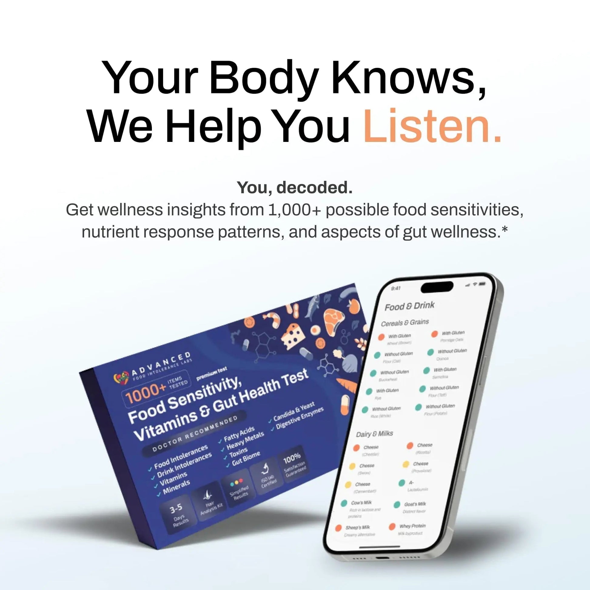 AFIL 1000+ Foods, Drinks, Vitamins, Gut, At-Home Wellness Test Kit, Trusted Hair Analysis for Adults & Kids, At-Home Health Non-Invasive, Gluten, Dairy Health Wellness Indicators - Maple Wellness Supplements