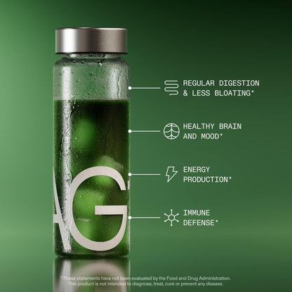 AG1 Greens Powder Supplement | Improve Gut Health | Multivitamin, Probiotic, Gluten Free, Vegan and Keto Friendly | Shaker & Scoop Included | 75 Vitamins (Athletic Greens), Classic Formula - Maple Wellness Supplements