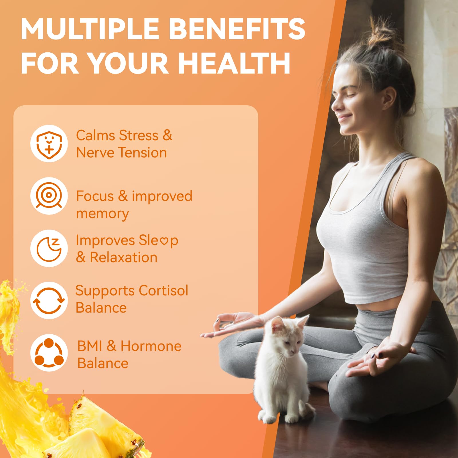 Agumoon Cortisol Gummies for Women, Cortisol Supplements with Ashwagandha, Magnesium, L-theanine, for Relaxation and Mood Support - 120 Gummies - Maple Wellness Supplements