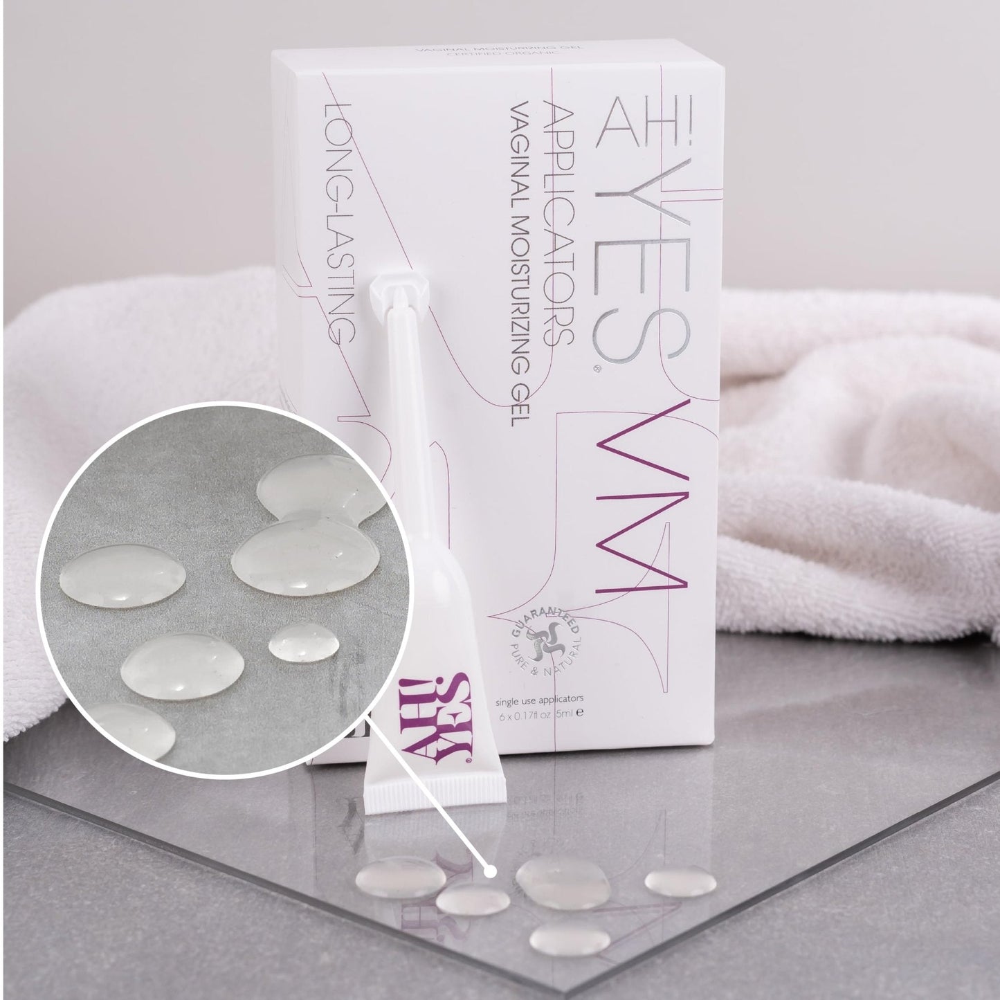 AH! YES® Long Lasting Vaginal Moisturizer for Vaginal Dryness, Water Based & Estrogen-Free, 6 Pre-Filled Applicators - Maple Wellness Supplements