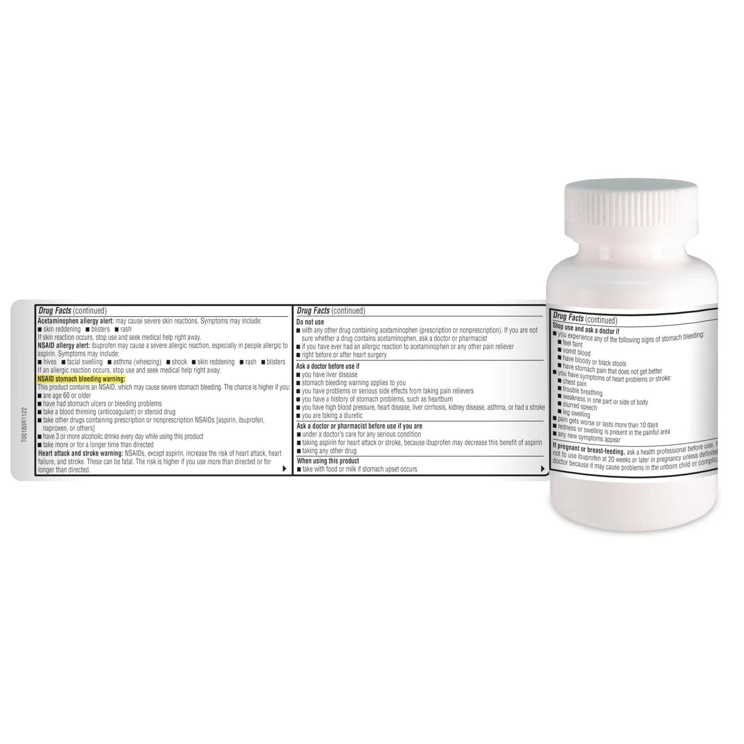 A+Health Dual Action Acetaminophen 250 mg and Ibuprofen (NSAID) 125mg Pain Reliever Caplets, 216 Count, 2 Medicines in 1 Caplet, Up to 8 Hours of Pain Relief - Maple Wellness Supplements