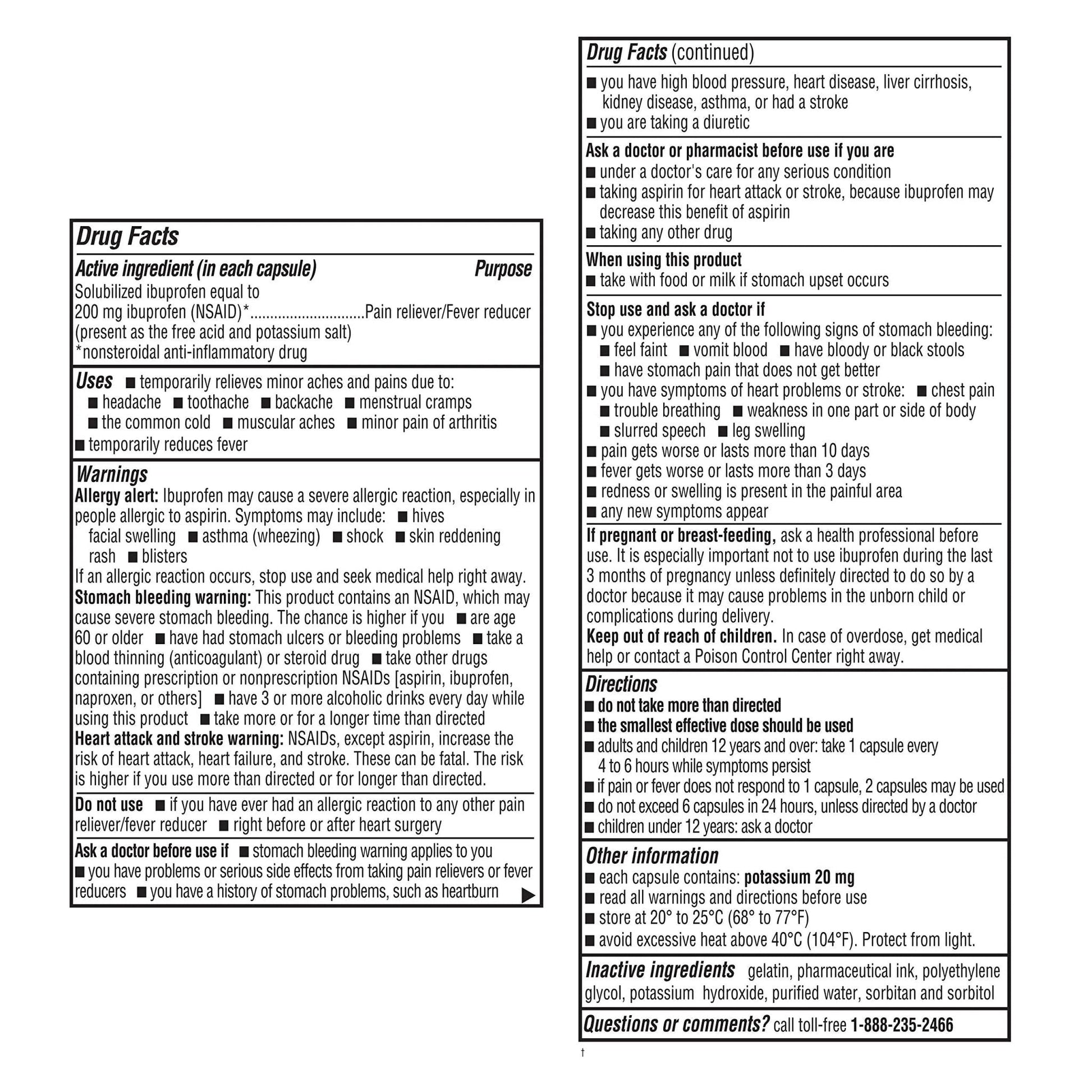 A+Health Dye-Free Ibuprofen 200 Mg Mini Softgels, Pain Reliever/Fever Reducer (NSAID), 180 Count - Maple Wellness Supplements