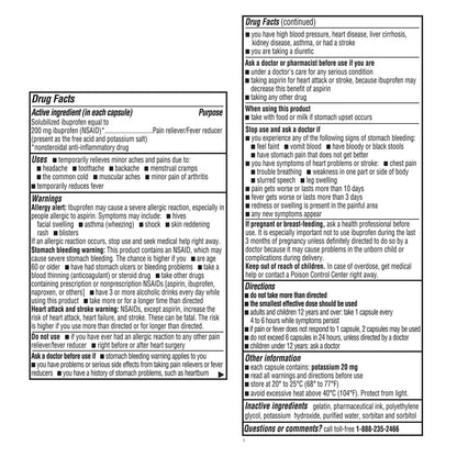 A+Health Dye-Free Ibuprofen 200 Mg Mini Softgels, Pain Reliever/Fever Reducer (NSAID), 180 Count - Maple Wellness Supplements