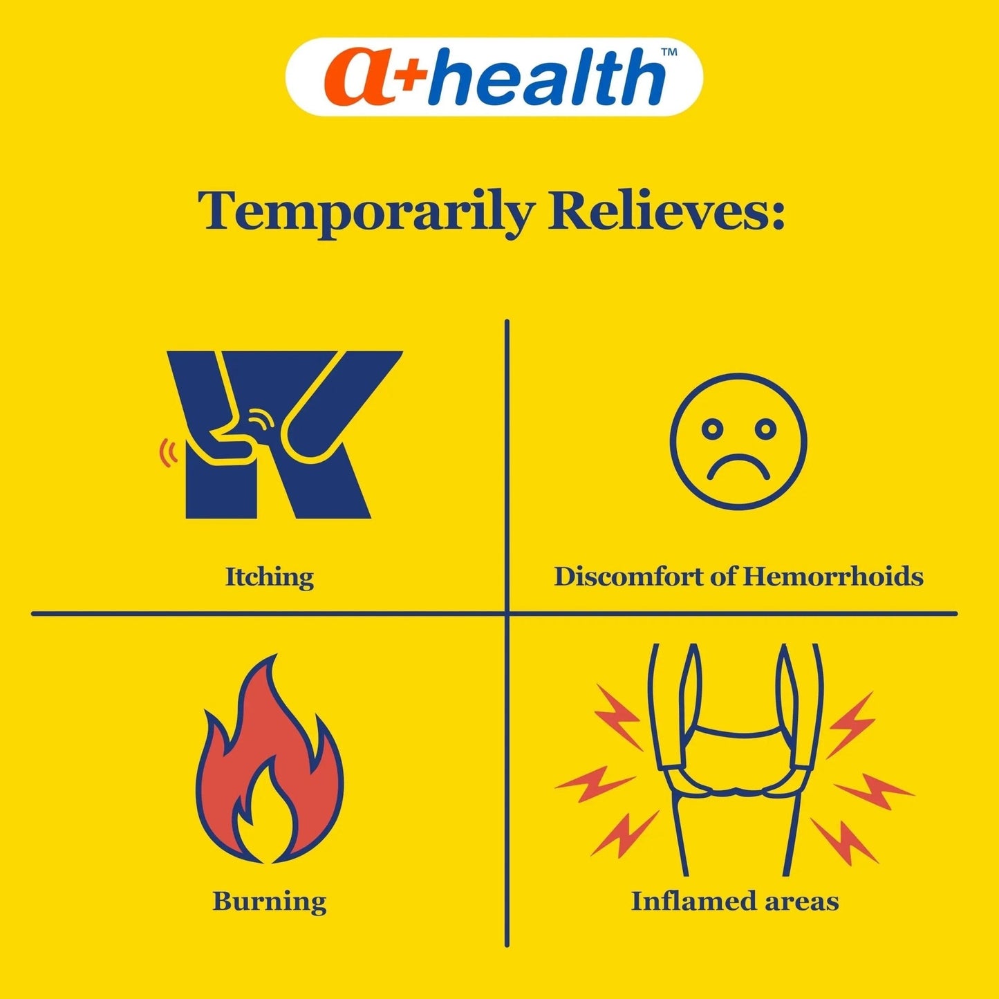 A+Health Hemorrhoid Treatment, Hemorrhoidal Ointment Relieves Symptoms of Burning, Itching, Discomfort, 2 Ounce Tube with Applicator, Reduces Irritation and Pain Relief - Maple Wellness Supplements