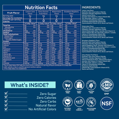 Aibiodi Electrolytes Powder Packets - Sugar Free & Zero Calorie Liquid Daily IV Drink Mix - Instant Hydration & Energy Supplement with 6 Electrolytes and 5 Vitamins - Maple Wellness Supplements