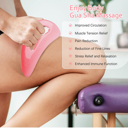AICNLY Large Gua Sha Massage Tool, Lymphatic Drainage Massager, Muscle Scraping Massage Tools, Body Sculpting Anti Cellulite Tools for Man and Women (Pink) - Maple Wellness Supplements