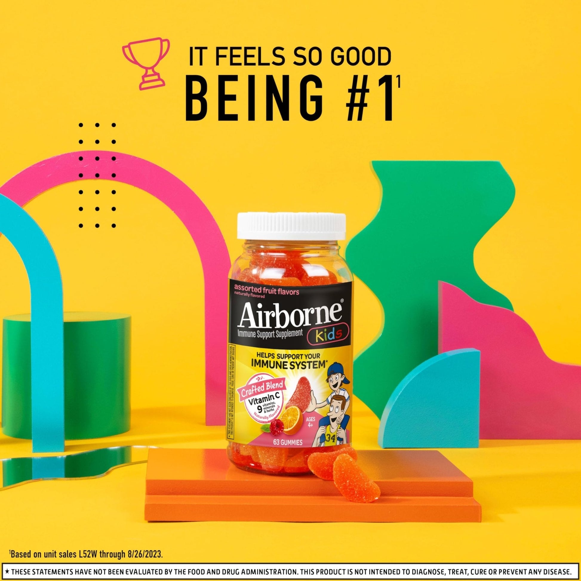 Airborne 500mg Vitamin C + Zinc Immune Support Supplement Gummies for Kids, Assorted Fruit Flavor, Gluten Free Crafted Blend - Maple Wellness Supplements