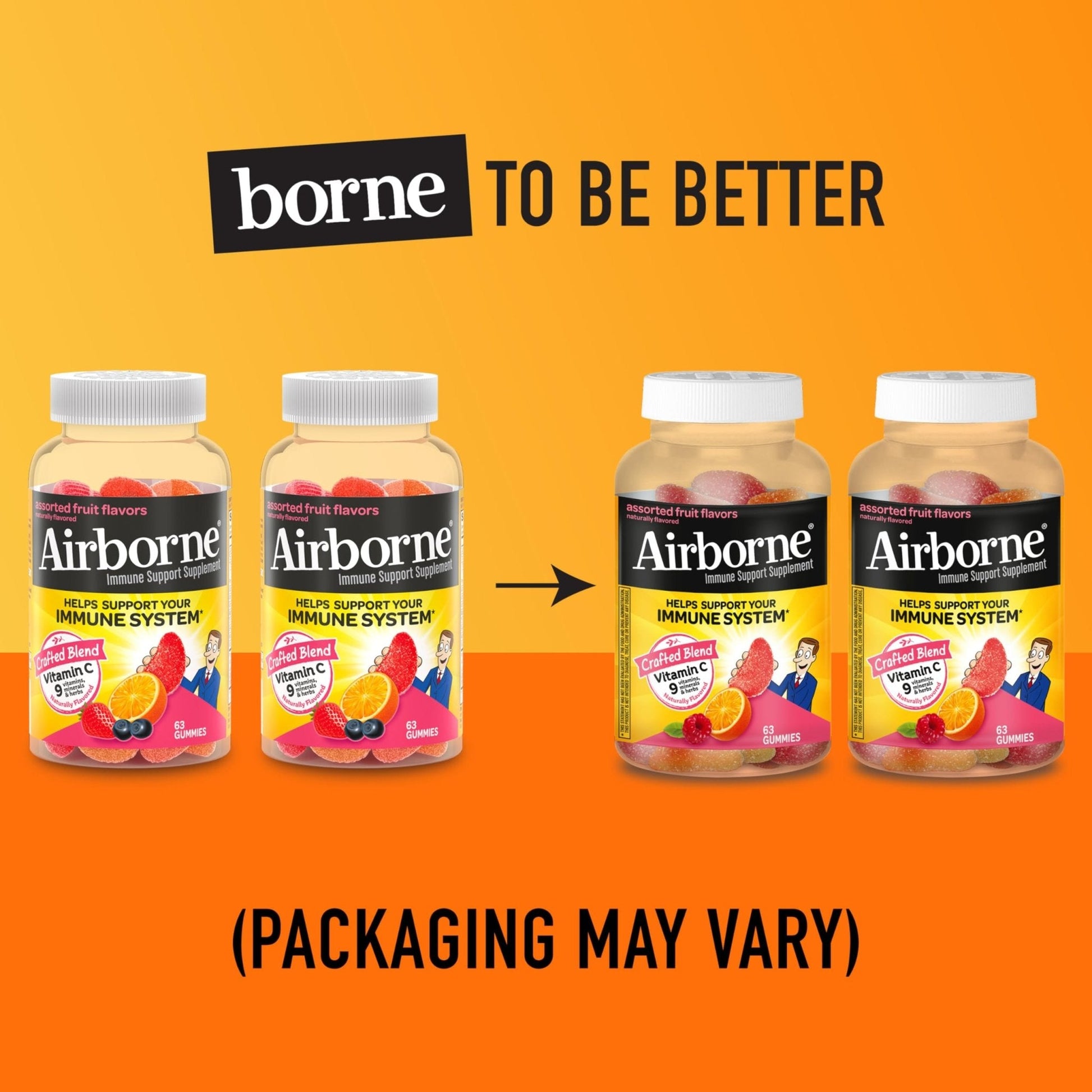 Airborne 750mg Vitamin C Gummies for Adults, Immune Support Gummies with Powerful Antioxidants VIT C & E, Caffeine Free - Maple Wellness Supplements