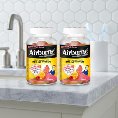 Airborne 750mg Vitamin C Gummies for Adults, Immune Support Gummies with Powerful Antioxidants VIT C & E, Caffeine Free - Maple Wellness Supplements