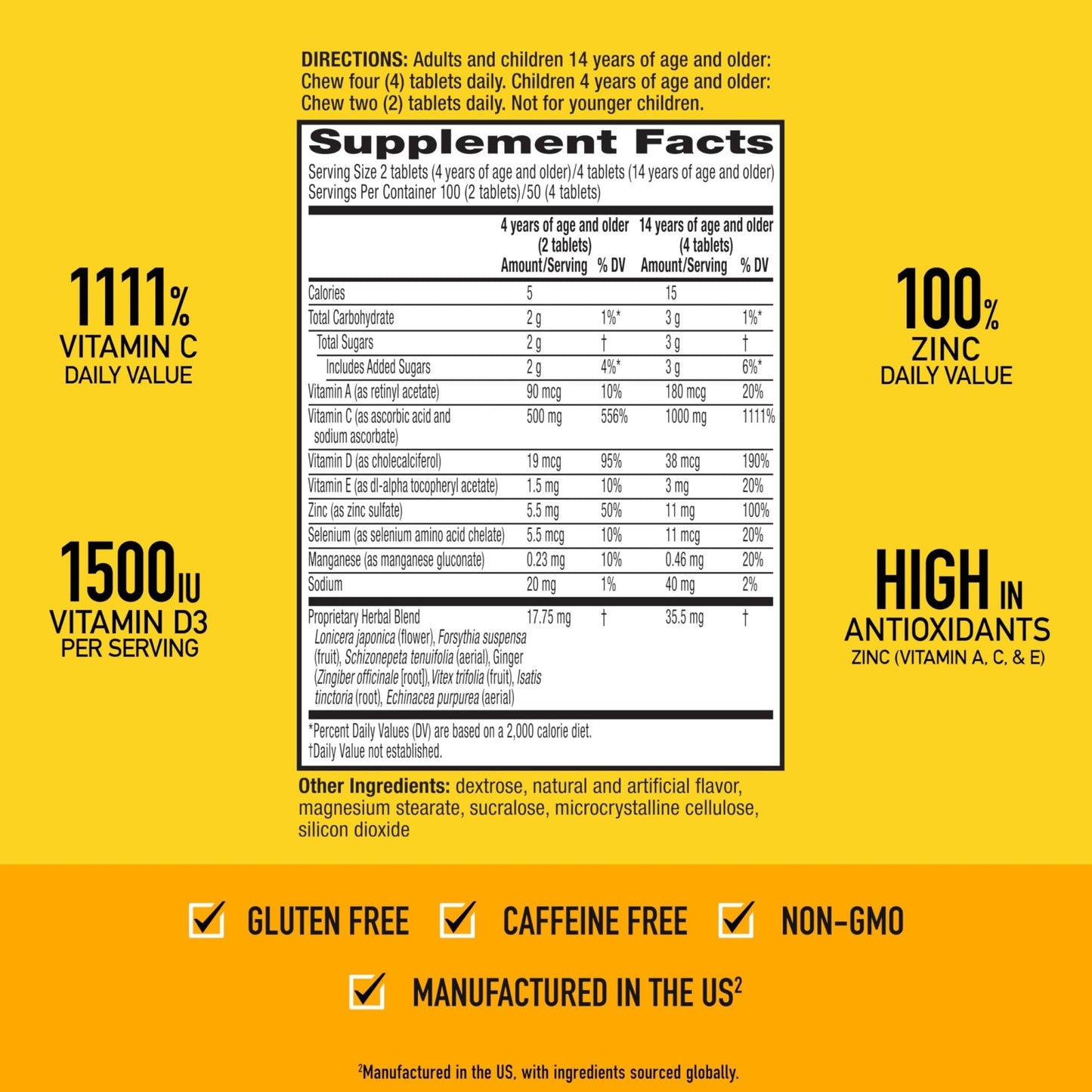 Airborne Vitamin C 1000mg (per Serving) - Citrus Chewable Tablets (116 Count in a Bottle), Gluten-Free Immune Support Supplement, with Vitamins A C E, Zinc, Selenium - Maple Wellness Supplements