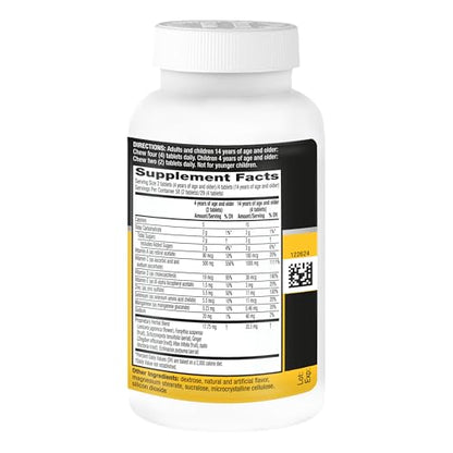 Airborne Vitamin C 1000mg (per Serving) - Citrus Chewable Tablets (116 Count in a Bottle), Gluten-Free Immune Support Supplement, with Vitamins A C E, Zinc, Selenium - Maple Wellness Supplements