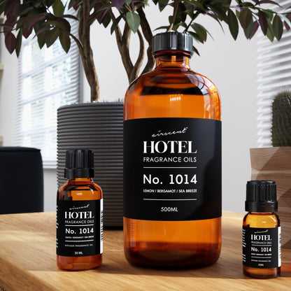 AirScent Hotel Diffuser Oil No. 1014 - The Iconic 5-Star Hotel Coastal Blend - Lemon Bergamot Sea Breeze - Fragrance Oil for Ultrasonic and Waterless Diffusers and Crafting - 500 mL - Maple Wellness Supplements