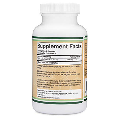 AKG Supplement (Alpha Ketoglutaric Acid) 1,000mg Per Serving (180 Capsules) Different - Maple Wellness Supplements