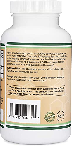 AKG Supplement (Alpha Ketoglutaric Acid) 1,000mg Per Serving (180 Capsules) Different - Maple Wellness Supplements
