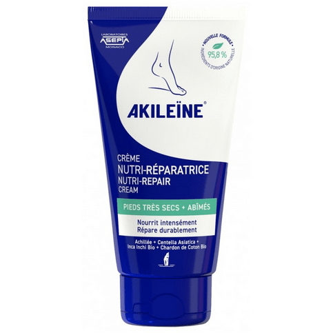 Akileïne nutri-repairing cream for dry + damaged feet 75ml - Maple Wellness Supplements