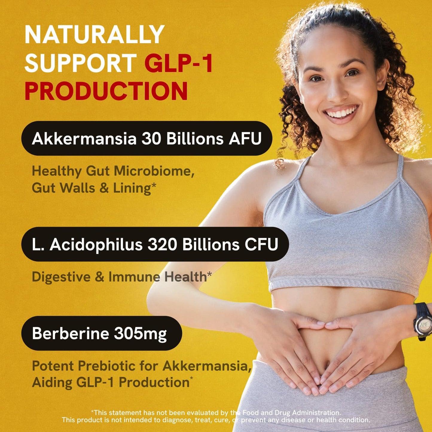 Akkermansia Muciniphila Probiotics 320 Billion CFU| Probiotic and Prebiotic | Akkermansia Probiotics for gut health | Inulin Prebiotic Fiber Capsules Astaxanthin & Berberine & Chromium | 120 capsules - Maple Wellness Supplements