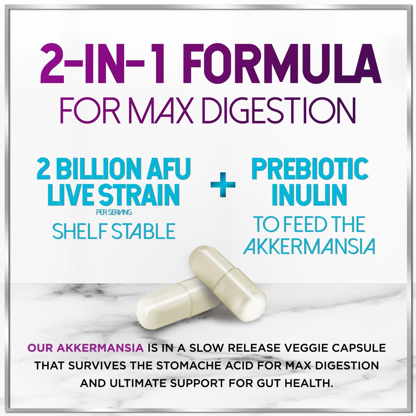 Akkermansia Probiotic - 2 Billion AFU per Serving - Best Strain for GLP-1 Production Support with Prebiotic Fiber for Natural Digestive & Gut Health - Maple Wellness Supplements