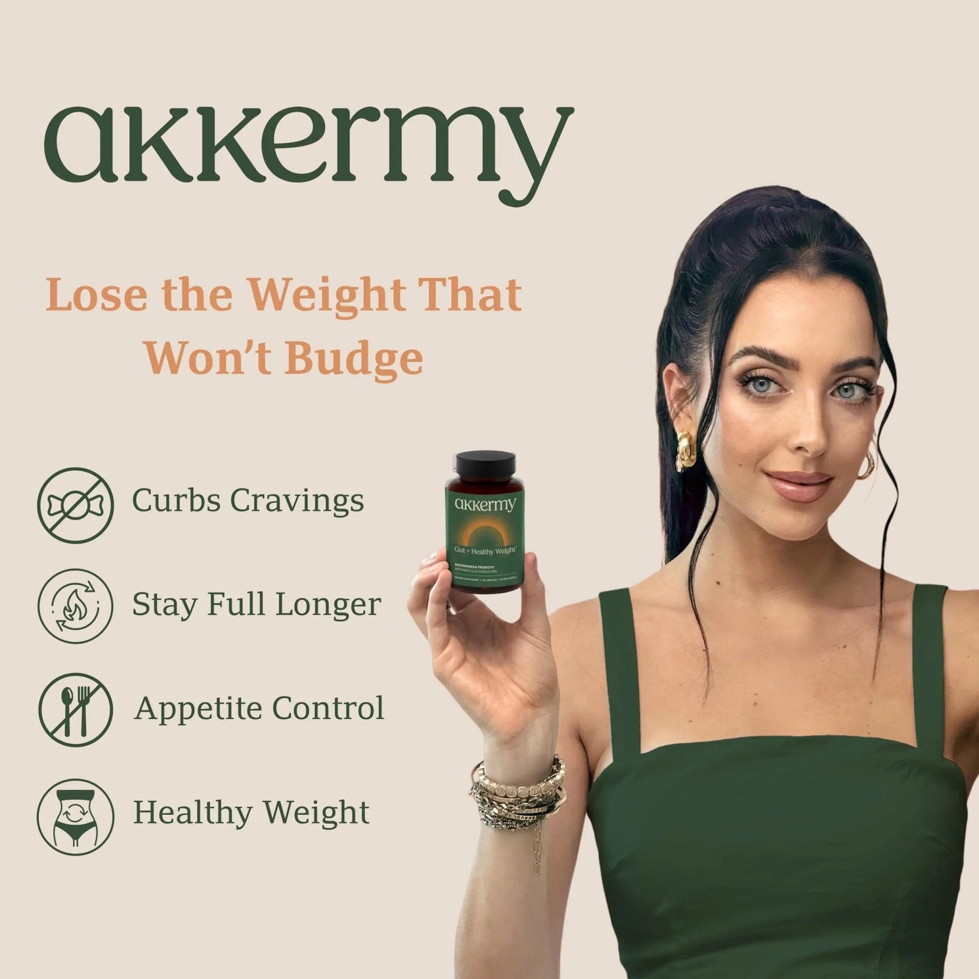 Akkermansia Probiotic for Appetite Suppressant & Craving Control | Increases GLP-1 for Weight Loss | 60 Day Supply | Made in USA | Bacillus Coagulans, B2, D3 & Chromium | SIBO Friendly, Vegan - Maple Wellness Supplements