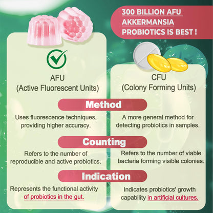 Akkermansia Probiotics Gummies with Prebiotics Fiber, 300 Billion AFU Akkermansia Muciniphila, with Polyphenol Fruits, Resistant Starch - Maple Wellness Supplements