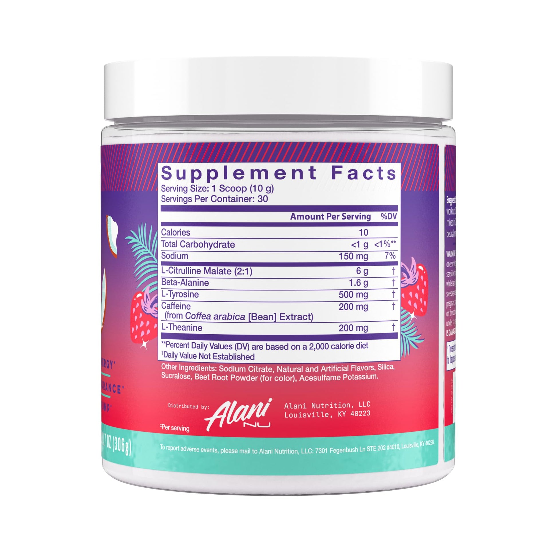 Alani Nu Pre Workout Powder Hawaiian Shaved ICE, Amino Energy Boost, Endurance Supplement, Sugar Free, 200mg Caffeine - Maple Wellness Supplements