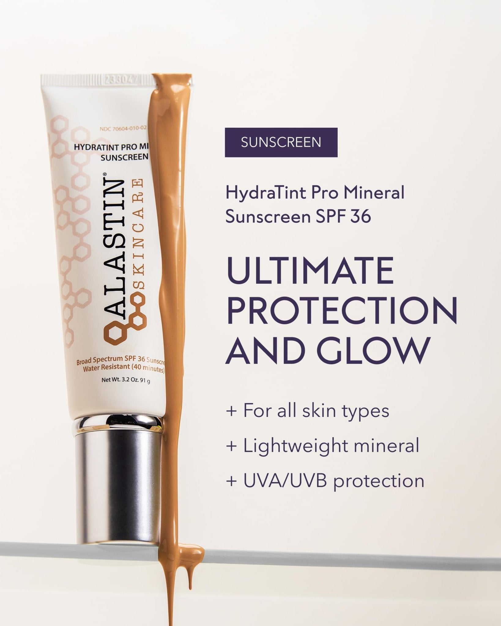 ALASTIN Skincare HydraTint Pro Mineral Sunscreen SPF 36 (3.2 oz) | 2-in-1 Tinted Daily Sunblock Moisturizer for Face & Neck - Maple Wellness Supplements