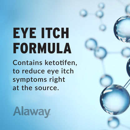 Alaway Antihistamine Eye Drops for Itchy Eyes, Fast-Acting, Up to 12-Hour Eye Itch Relief, Clinically Tested Prescription-Strength Formula, 0.34 Fl Oz - Maple Wellness Supplements