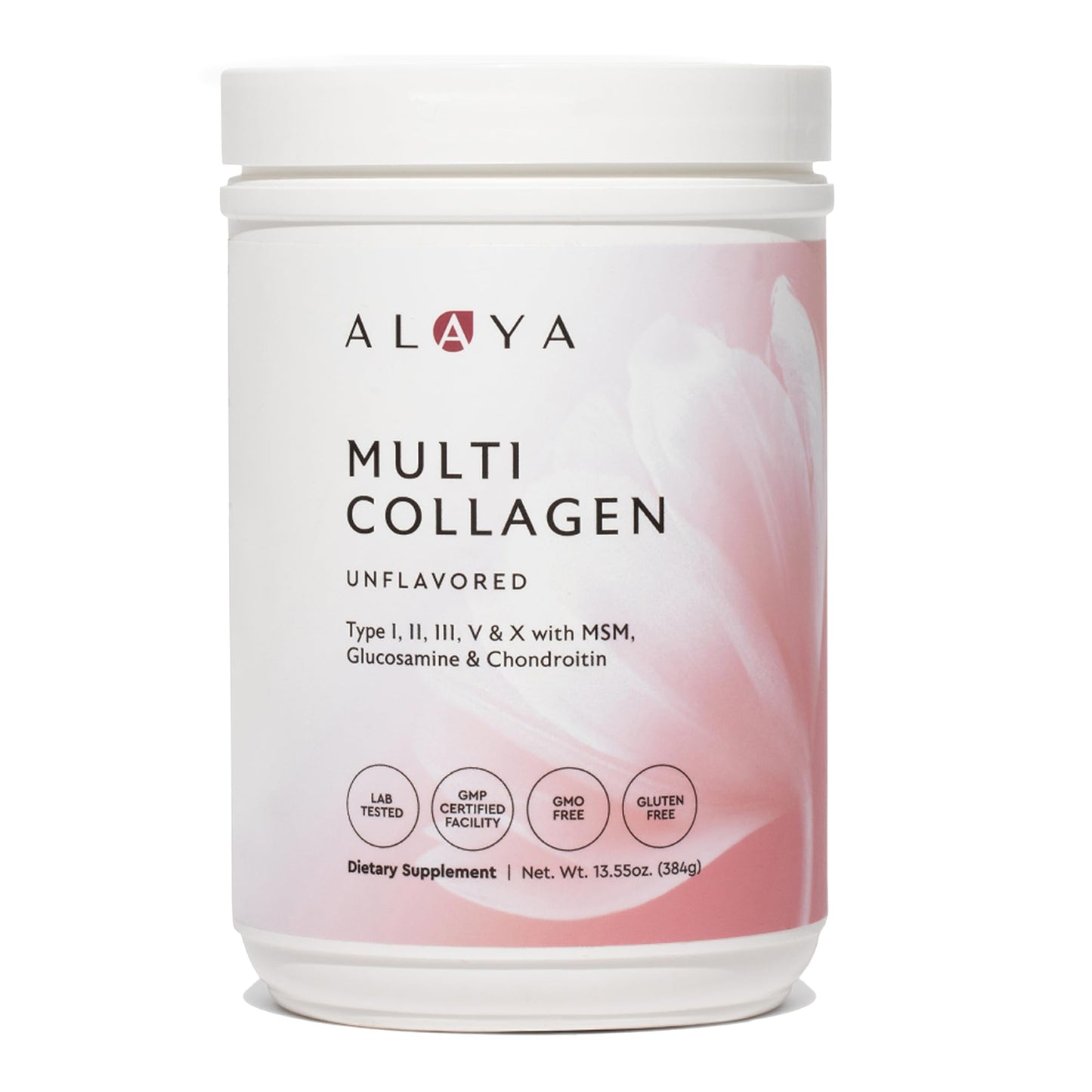 Alaya Multi Collagen Powder - Type I, II, III, V, X Hydrolyzed Collagen Peptides Protein Powder Supplement with MSM + GC (Unflavored) - NSF Certified - (40 Servings) - Maple Wellness Supplements