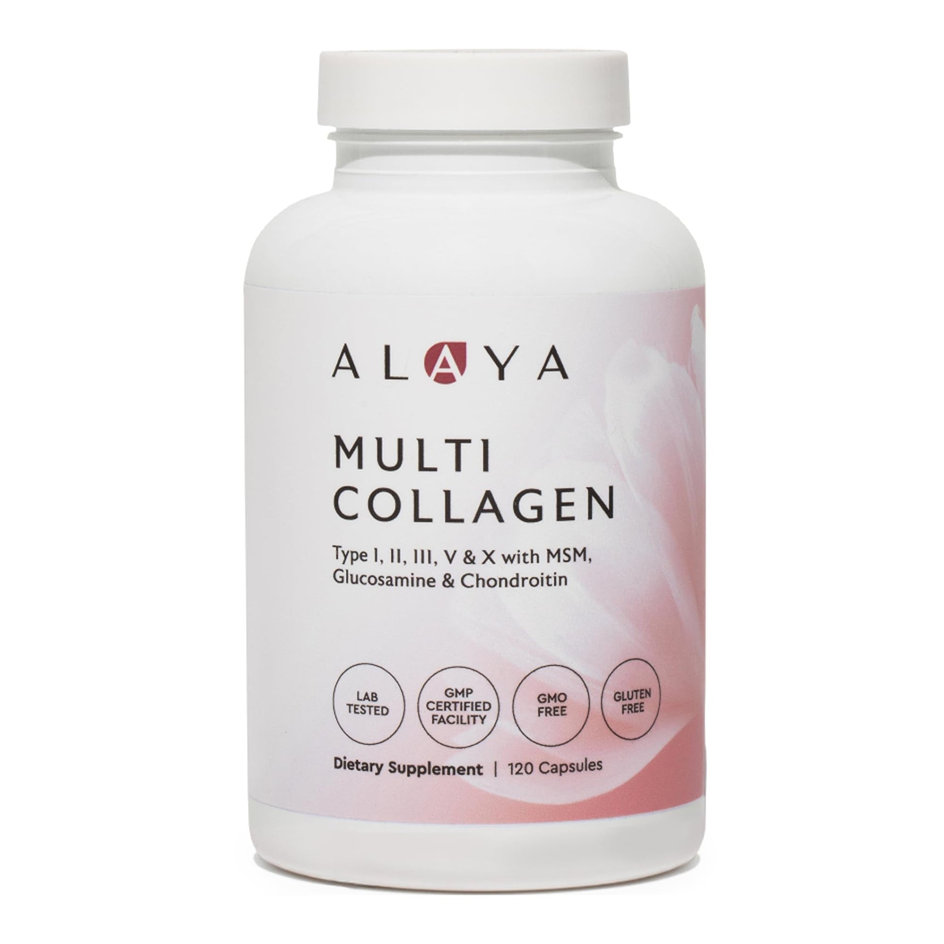 Alaya Naturals Hydrolyzed Multi Collagen Peptides Protein Capsules - Type I, II, III, V, X Grass-Fed Bovine, Chicken, Marine Collagen Supplement with MSM - Maple Wellness Supplements