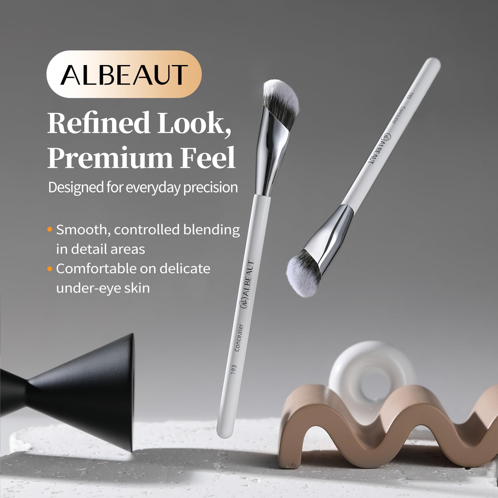 Albeaut Concealer Brush, Angled Under Eye Makeup Small Foundation Precision Face Blending Brush (193 concealer brush) - Maple Wellness Supplements