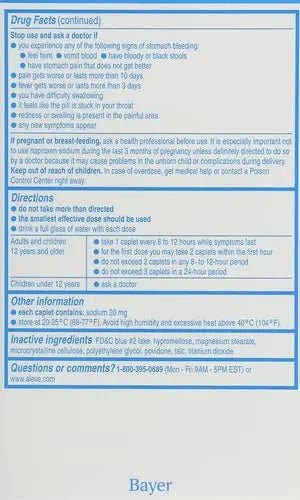 Aleve Caplets, Naproxen Sodium 220 mg (NSAID), Pain Reliever/Fever Reducer, 1 Orthopedic Surgeon Recommended, 270 Count - Maple Wellness Supplements